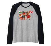 Canada Wales Flag Welsh Canadian Roots Canadian Heritage Raglan Baseball Tee