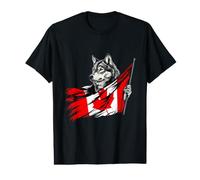 Canada Wolf Canadian Flag Canadian Pride Canadian Roots Value Graphic T-Shirt