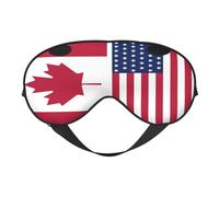 Canadian and American Flag 12 Canadian and American Flag Sleep Masks Adjustable Strap Soft Eye Mask for Women Men Travel Work Home