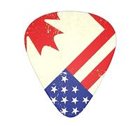 Canadian and american grunge flag Celluloid Guitar Picks Plectrums for Guitar Bass Ukulele 0.46mm/0.71mm/0.96mm (Pack of 12)