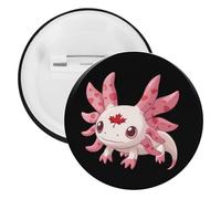 Canadian Axolotl Lover Flag Buttons Pin Badges Tinplate Lapel Pins Crafts for Shirts Clothes Bag Accessory 5PCS