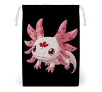 Canadian Axolotl Lover Flag Drawstring Bags Portable Makeup Pouch Gift Bag Storage Organiser