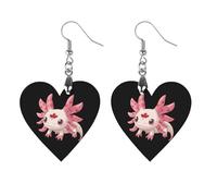 Canadian Axolotl Lover Flag Earrings Wooden Dangle Earring Drop Earrings Pendants Craft for Women