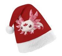 Canadian Axolotl Lover Flag Santa Hat For Adults And Teens Christmas Hats Xmas Holiday Party Cap