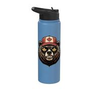 Canadian Bear Maple Leaf Stainless Steel Insulated Water Bottle