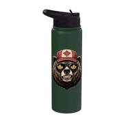 Canadian Bear Maple Leaf Stainless Steel Insulated Water Bottle
