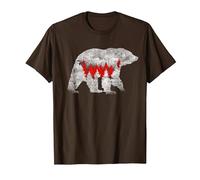 Canadian Bear Nature Canada Forest Hiking Canada T-Shirt, Men, Brown, 3X-Large