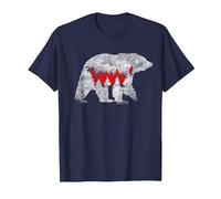 Canadian Bear Nature Canada Forest Hiking Canada T-Shirt, Men, Navy Blue, Medium