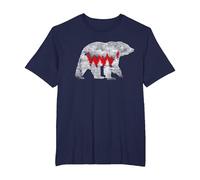 Canadian Bear Nature Canada Forest Hiking Canada T-Shirt, Men's Big and Tall, Navy Blue, 6X Tall