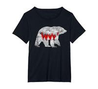 Canadian Bear Nature Canada Forest Hiking Canada T-Shirt, Women's Plus, Black, 5X