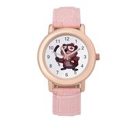Canadian Beaver Hockey Women's PU Leather Strap Watch Analog Quartz Watch Casual Wristwatch for Home Work