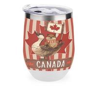 Canadian Beaver Tumbler with Lid Travel Coffee Mug Wine Tea Cup for Women and Men