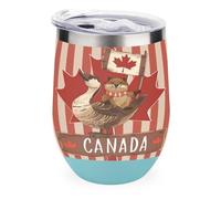 Canadian Beaver Tumbler with Lid Travel Coffee Mug Wine Tea Cup for Women and Men