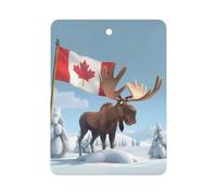 Canadian Canada Flag Funny Moose Car Air Freshener Decorative Hanging Aromatherapy Tablets for Car Trucks Square