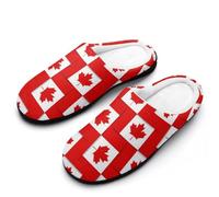 Canadian Canada Flag Men's House Slippers Indoor Outdoor Slip On Shoes with Rubber Sole 9-10(42-43)