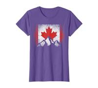 Canadian Canada Flag Mountain Ski Winter Gift Country Hiker T-Shirt