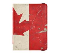 Canadian Flag 1_1 Leather waterproof passport holder for travel Vaccine Case Protector Cover Cute Passport Book for women Lightweight