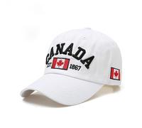 Canadian Flag Baseball Cap - Embroidered Maple Leaf, Adjustable Dad Hat for Canada Day, Red & White Design, Lightweight & Quick Dry, Great for Parades, BBQ & Travel, Unisex#M