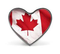Canadian Flag Buttons Pin Memorial Boutonniere for Wedding Groom Bride, Customize Lapel Heart Pin for Christmas, Men Women Costume Decorative Fashionable Brooches
