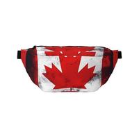 Canadian Flag Crossbody Waist Bag.Large Capacity, Waterproof And Dustproof, Secure Zipper, Suitable For Travel And Outdoor Activities., Black, One Size