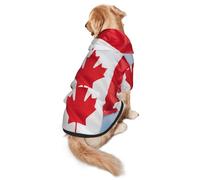 Canadian Flag Dog Hoodie – Soft & Breathable Polyester Pet Clothes for Medium, and Large Dogs