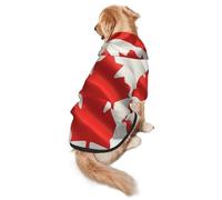 Canadian Flag Dog Hoodie for Medium and Large Dogs – Soft Polyester Pet Clothes, Suitable for All Seasons