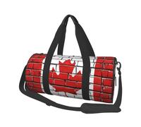 Canadian Flag Duffle Bag With Shoes Compartment And Adjustable Strap,Foldable Travel Duffel Bags For Men Women,Waterproof Duffel Bags, Black, One Size