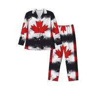Canadian Flag Durable Sleep Garments â€“ Men'S 2 Piece Pajamas Set â€“ Ideal Mens Sleepwear & Pjs Sets For All Seasons