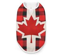 Canadian Flag Farm Buffalo Plaid Dog Shirts Patterned Pet Clothes Tank Top Sleeveless T-Shirt for Cats Puppy XL