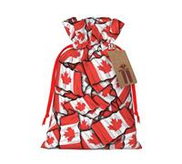 Canadian flag Gift Bag with Handles and tag, Perfect for Christmas, Birthday, Wedding or Daily Gift - (S)