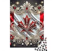 Canadian Flag Jewel1000 Pieces Thick Sturdy Cardboard Jigsaw Puzzle Adults Kids Age 12+ Challenging Brain Training Relaxation Home Decor Gift 70x50cm/1000pcs