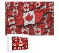 Canadian Flag Jigsaw Puzzle Challenging Fun Puzzle Wooden Jigsaw Puzzles for Adults Families 300 PCS