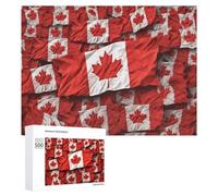 Canadian Flag Jigsaw Puzzle Challenging Fun Puzzle Wooden Jigsaw Puzzles for Adults Families 500 PCS