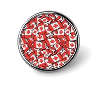 Canadian Flag Lapel Pins Metal Pin Badge Personalized Pinback Button Badges Classic Round Badge Recognition Enamel Lapel Pin for Jackets, Backpacks, Bags