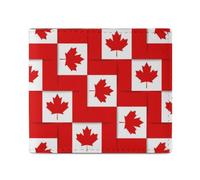 Canadian Flag Leaf Bifold Wallet with ID Window Leather Slim Wallet RFID Blocking Compact Purse for Men Women