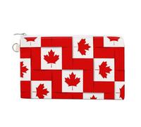 Canadian Flag Leaf Coin Purse Small Wallets with Zippered Key Ring Cute Wallet