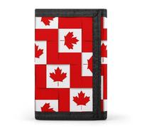 Canadian Flag Leaf Mens Trifold Wallet Classic Credit Card Case Slim Purse with ID Window