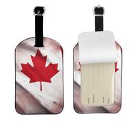 Canadian Flag Leather Luggage Tag with Privacy Protection - Soft Travel Bag Tag, Stylish Personalized Id Label for Suitcases