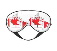 Canadian Flag Map Eye Mask, Sleep Mask for Men Women 100% Blackout, No Pressure On Eyes, Soft & Breathable