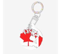 Canadian Flag Map Print Acrylic Id Ornament Tag for Pets, Thick Pet Pendant Name Tag, Holiday for Pet Lovers, Dog Gift