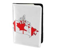 Canadian Flag Map print Passport Cover, Passport Holder Cover Wallet Passport Wallet Case for Cards and Documents