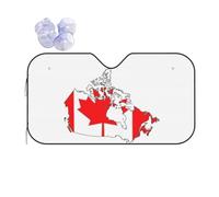 Canadian Flag Map Sun Shade - Folding Car Front Window Sunshade for Cars SUV Trucks,Max UV Blocking and Keep The Vehicle Cool