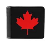 Canadian Flag Maple Leaf Slim Men's Wallets Soft Front Pockets Bifold Wallet with ID Credit Card Holder