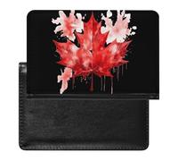 Canadian Flag Maple Watercolor Passport Holder Travel Wallet Cover Case with Card Slot Organiser for Men Women
