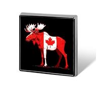 Canadian Flag Moose Square Badge Pin Metal Memorial Brooch Button Lapel Pins for Backpack Wedding