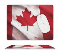 Canadian Flag Mouse Pad, 10 X 8 Inch PU Leather Mousepad with Smooth Surface, Square Waterproof Mouse Mat Non-Slip Ultra Thin Desk Pad for Gaming, Office & Home