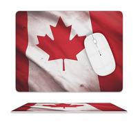 Canadian Flag Mouse Pad for Office, Leather Mouse Mat with Non-Slip Base, Waterproof Desk Pad Protector for Home, Personalized Mouses Mat for Travel, Outdoor, 10" X 8"