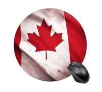 Canadian Flag Mouse Pad Round Laptop Mouse Mat Cute Computer Mousepad Keyboard Pad Non-Slip Desk Pads for Gaming Office Work Home