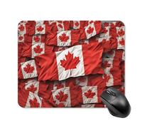 Canadian Flag Mouse Pad Square Mouse Mat Non-Slip Rubber Base Mousepad Wireless Mice Mat for Gaming, Office & Home, Waterproof Mouses Mats for Laptop/Desktop 20 * 25cm