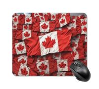 Canadian Flag Mouse Pad Square Mouse Mat Non-Slip Rubber Base Mousepad Wireless Mice Mat for Gaming, Office & Home, Waterproof Mouses Mats for Laptop/Desktop 25 * 30cm